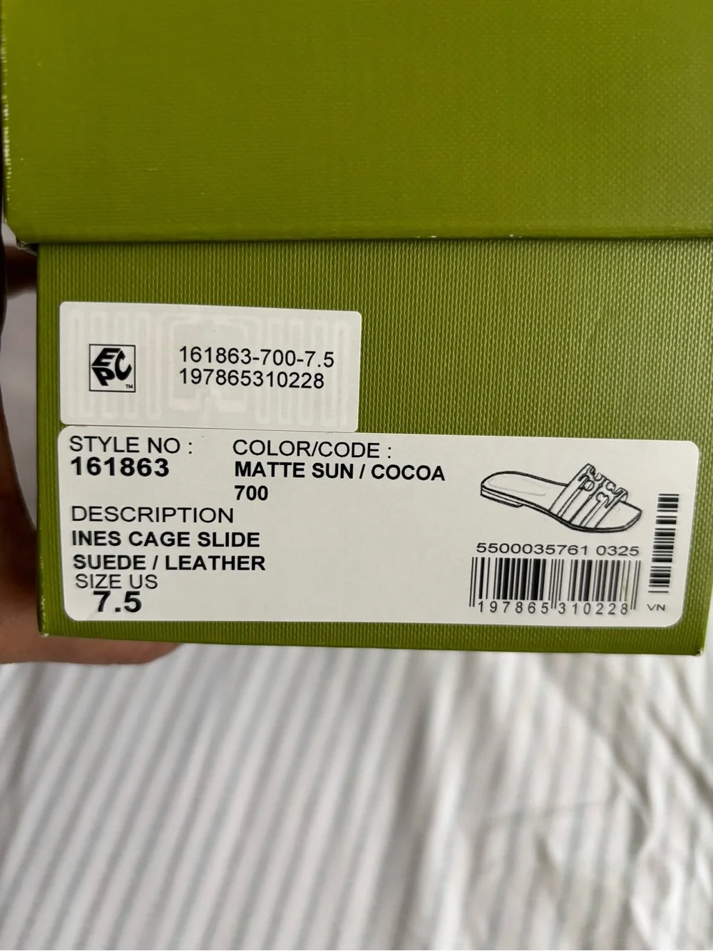Tory Burch Pale Yellow Leather Slide Mules New With Original Box And Dust Bag